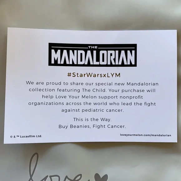 Love Your Melon Star Wars Mandalorian and The Child Black Pom Beanie - Picture 4 of 4